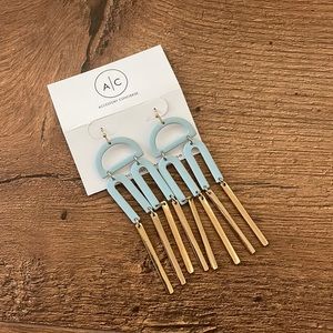 Accessory concierge blue and gold dangle earrings